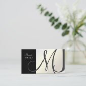 モノグラムとレトロ色 名刺 (スタンド正面)