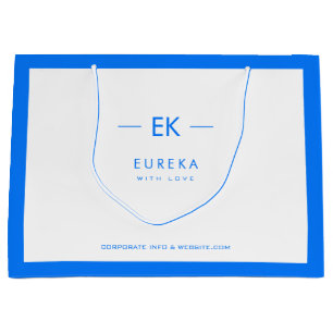 モノグラムと企業詳細が入ったコーポレートバッグ ラージペーパーバッグ