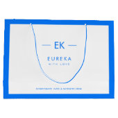 モノグラムと企業詳細が入ったコーポレートバッグ ラージペーパーバッグ (裏面)