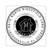 モノグラムと住所を持つ家 ラバースタンプ (インプリント)