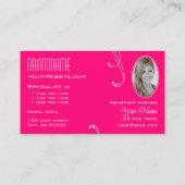 モノグラムと写真華美と素敵な白ピンク 名刺 (裏面)