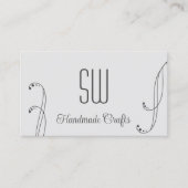 モノグラムと写真華美を含む明るいダークグレー 名刺 (正面)