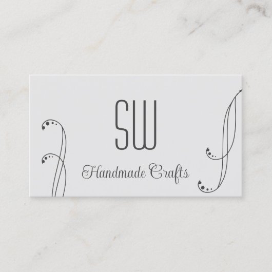 モノグラムと写真華美を含む明るいダークグレー 名刺 (正面)