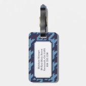 モノグラムと千鳥格子のなはっきりしたでモダンな濃紺 ラゲッジタグ (裏面縦)