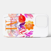 モノグラムと名前のオーダーメイド花 Case-Mate iPhoneケース (裏面 (横))