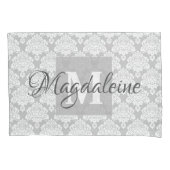 モノグラムと名前のグレーダマスク枕ケース 枕カバー (正面)