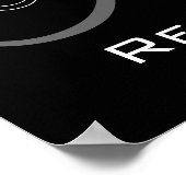 モノグラムと名前の結婚式の受付のサイン ポスター (角)