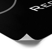 モノグラムと名前の結婚式の受付のサイン ポスター (角)