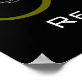 モノグラムと名前の結婚式の受付のサイン ポスター (角)