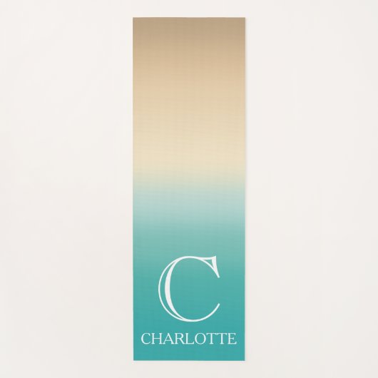 モノグラムと名前をデザインしたビーチ風スタイル ヨガマット (正面)