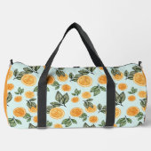 モノグラムと名前アクアとオレンジのフルーツスライス ダッフルバッグ (正面)