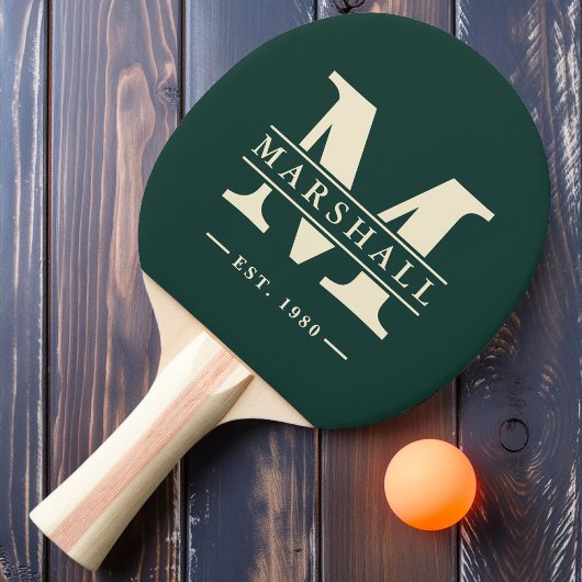 モノグラムと名前オーバーレイSage Green 卓球ラケット