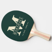 モノグラムと名前オーバーレイSage Green 卓球ラケット (横)
