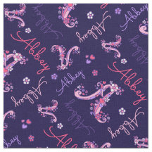 モノグラムと名前パーソナライズされたのabbeyファブリック