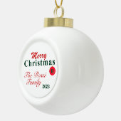 モノグラムと名前メリークリスマス セラミックボールオーナメント (右)