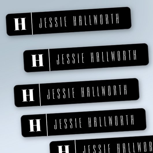 モノグラムと名前モダン アイロン服| Iron-on Clothing ラベル