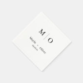 モノグラムと名前結婚のナプキン スタンダードカクテルナプキン (角)
