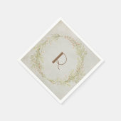 モノグラムと夏のリース スタンダードカクテルナプキン (角)