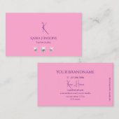 モノグラムと宝石を使用した淡いピンクスタイリッシュ色 名刺 (正面/裏面)