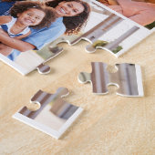 モノグラムと家族の複数写真コラージュグリッド ジグソーパズル (側面)