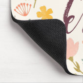 モノグラムと引用文ボホフラワー マウスパッド (コーナー)