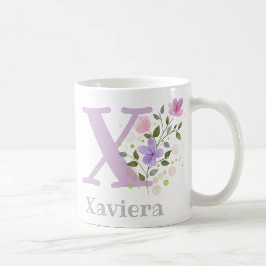 モノグラムと洗礼名Xaviera コーヒーマグカップ (右)