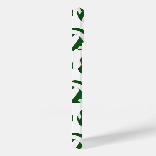 モノグラムと緑の白いバレーボールの模様 Case-Mate iPhoneケース (裏面 / 右)