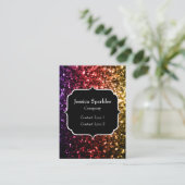 モノグラムと虹の黄色の赤い紫色のきらめき 名刺 (スタンド正面)
