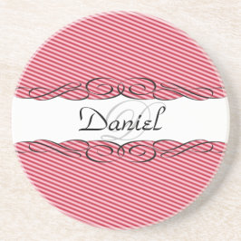 モノグラムと赤と白 コースター