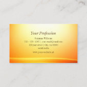 モノグラムと高貴な輝きオレンジの湾曲した装飾 名刺 (裏面)