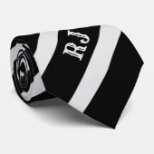 モノグラムと黒と灰色のネクタイ ネクタイ (ロール)