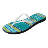 モノグラムのいかりの月桂樹のリースのストライプな水 ビーチサンダル (アングル)