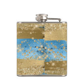 モノグラムのおもしろいモダン金ゴールドグリッタースクリプト フラスク (裏面)