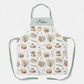 モノグラムのお洒落フローラ エプロン (正面)