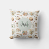 モノグラムのお洒落フローラ クッション (正面)