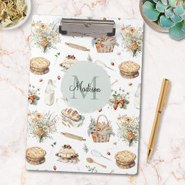 モノグラムのお洒落フローラ クリップボード