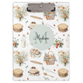 モノグラムのお洒落フローラ クリップボード (正面)