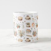 モノグラムのお洒落フローラ ジャンボコーヒーマグカップ (正面)