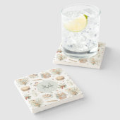 モノグラムのお洒落フローラ ストーンコースター (横)