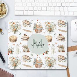 モノグラムのお洒落フローラ マウスパッド