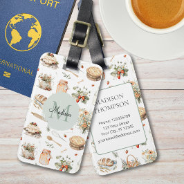 モノグラムのお洒落フローラ ラゲッジタグ