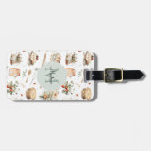 モノグラムのお洒落フローラ ラゲッジタグ (正面横)