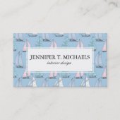 モノグラムのかわいいヨットパターン1 名刺 (正面)