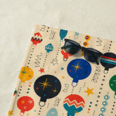 モノグラムのかわいらし伝統的オーナメントレトロ ビーチタオル (インサイチュ)