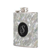 モノグラムのでフェイクで白い真珠母 フラスク (左)