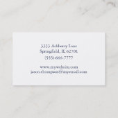 モノグラムので航海のな濃紺いかりおよびライン 名刺 (裏面)