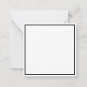 モノグラムので黒い寄宿生のメッセージカード及び封筒 ノートカード (裏面)