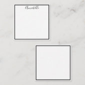 モノグラムので黒い寄宿生のメッセージカード及び封筒 ノートカード (正面/裏面)