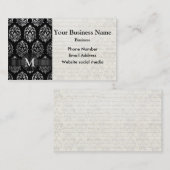 モノグラムので黒く、銀製のダマスク織 名刺 (正面/裏面)