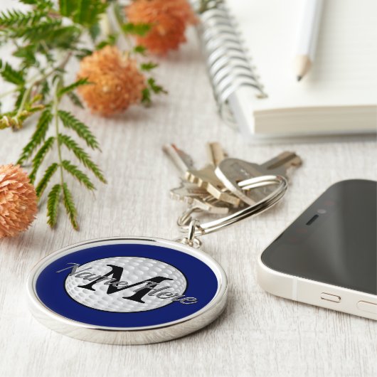 モノグラムので、パーソナライズなゴルフキーホルダー キーホルダー (側面)